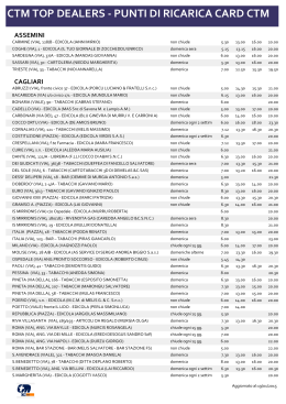 CTM TOP DEALERS - PUNTI DI RICARICA CARD CTM