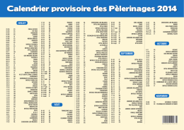 Planning pellegrinaggi Lourdes 2014 luglio dicembre