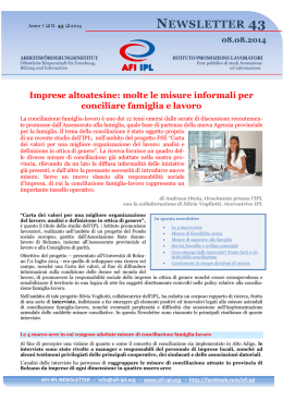 molte le misure informali per conciliare famiglia e lavoro - AFI-IPL