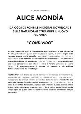 comunicato stampa ufficiale - Alice Mondia
