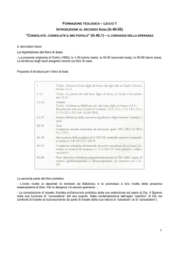 1 La tripartizione del libro di Isaia