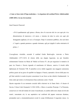1 &laquo; Come se fosse stato il Papa medesimo &raquo;. La legazione del