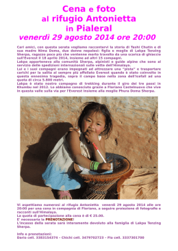 Cena e foto al rifugio Antonietta in Pialeral venerdì 29 agosto 2014