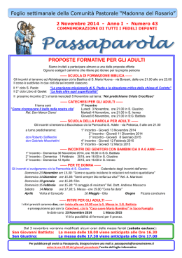 Passaparola 2 novembre 2014