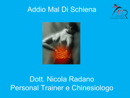 Addio Mal Di Schiena Dott. Nicola Radano Personal Trainer