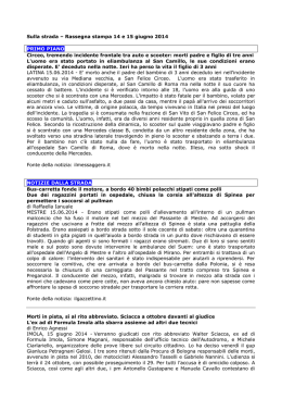 Leggi la rasseegna del 14 e 15 giugno
