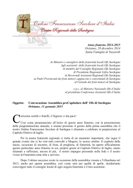Scarica la Circolare - Ordine Francescano Secolare della Sardegna