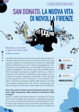 SAN DONATO: LA NUOVA VITA DI NOVOLI A FIRENZE