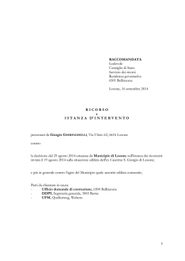 1 RACCOMANDATA Lodevole Consiglio di Stato