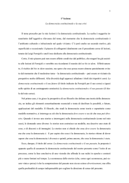 1 1&deg; lezione: La democrazia costituzionale e la sua crisi Il tema