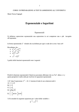 Esponenziale e logaritmi