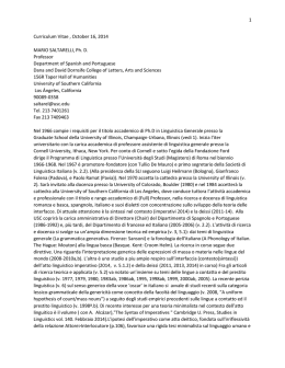 1 Curriculum Vitae , October 16, 2014 MARIO SALTARELLI, Ph. D
