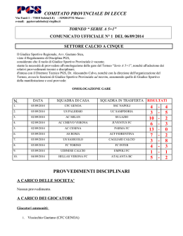 comunicato ufficiale n&deg; 1 del 06/09/2014