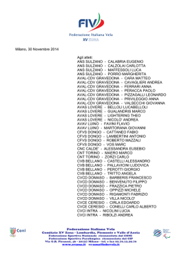 Lettera invito elenco premiati - XV Zona FIV