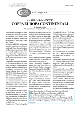 COPPA EUROPA CONTINENTALI - giornale della cinofilia