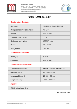Piatto RAME Cu-ET TP