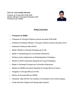 Curriculum  - Podochirurgia