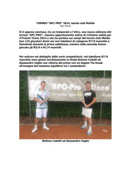 TORNEO "APC-PRO" 2014, tennis club Melide