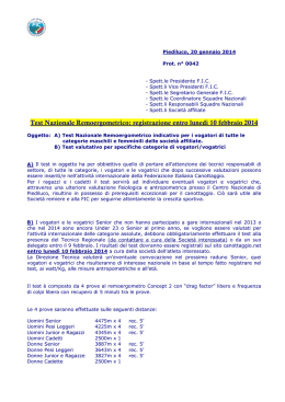 Test Nazionale Remoergometrico: registrazione entro lunedì 10