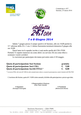 Staffetta 24x1ora Saronno (7 e 8 giugno 2014)