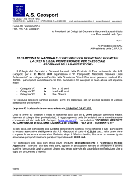 (Programma della Manifestazione V&deg; Capiona)