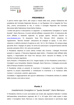 Verbale della riunione del CR Abruzzo - 30 luglio 2014