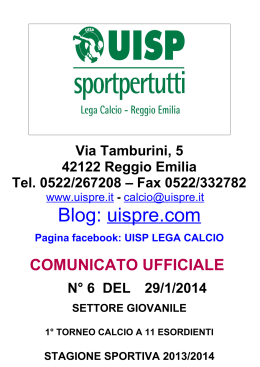 Lega Calcio UISP - Uisp Reggio Emilia