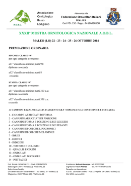 Premiazioni - Associazione Ornitologica Basso Lodigiano A.O.B.L.