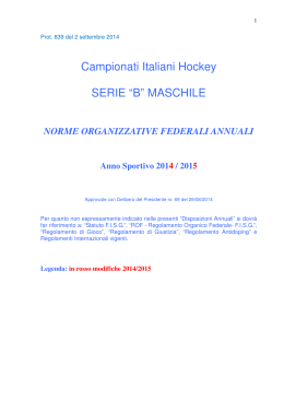 Campionati Italiani Hockey SERIE “B” MASCHILE