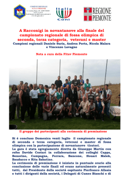 Leggi la nota - FITAV Comitato Regionale Piemonte