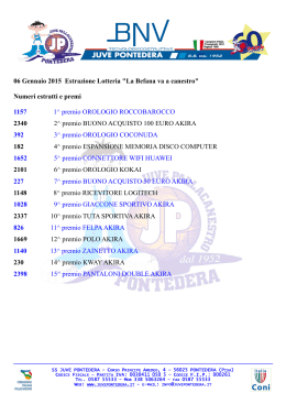 06 Gennaio 2015 Estrazione Lotteria "La Befana va a canestro