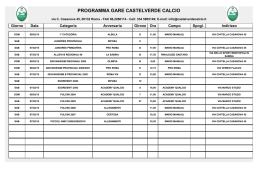 Programma Gare del 07/08-02-2015 Amichevoli e ufficiali fine