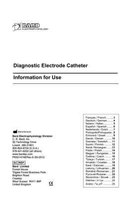 Diagnostic Electrode Catheter Information for Use