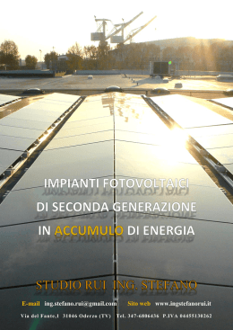 Accumulo fotovoltaico - Studio Rui Ing. Stefano