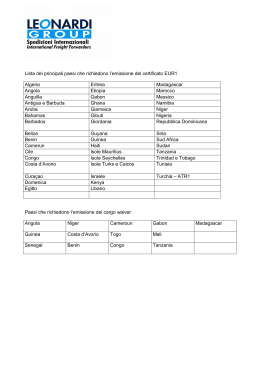 Lista dei principali paesi che richiedono l