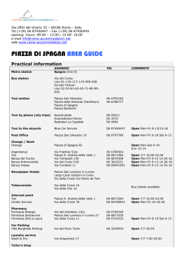 PIAZZA DI SPAGNA AREA GUIDE