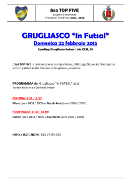 GRUGLIASCO “In Futsal”