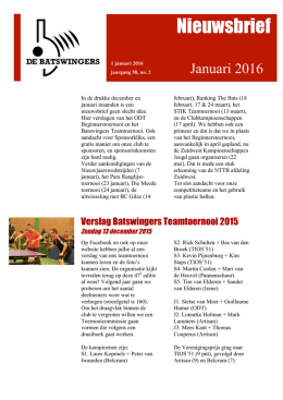 Nieuwsbrief januari 2016