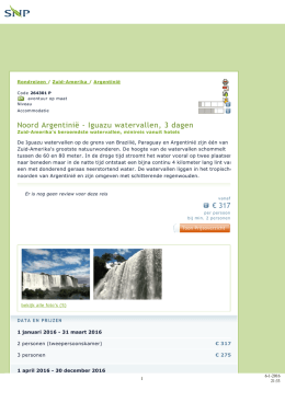 Noord Argentinië - Iguazu watervallen, 3 dagen € 317