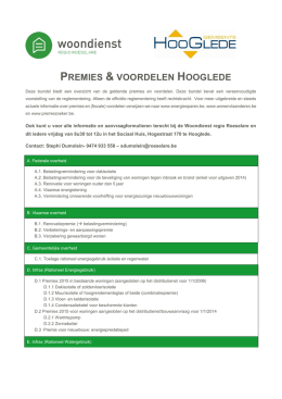 premies & voordelen hooglede - Woondienst Regio Roeselare