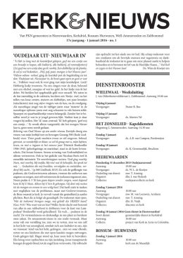 1 januari 2016 - Kerkennieuws
