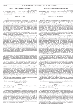 Koninklijk besluit van 18 december 2015 tot wijziging van de wet