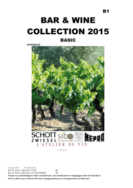 BAR & WINE COLLECTION 2015