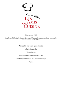 Menu v.d. maand - Les Amis de Cuisine