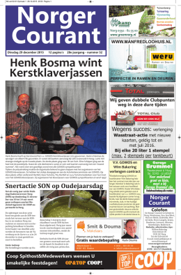 Bekijk de laatste voorpagina van de Norger Courant!