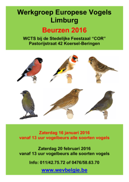 Werkgroep Europese Vogels Limburg Beurzen 2016