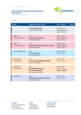 Planning PB AD februari 2016