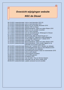 Overzicht wijzigingen website NSC de Dissel