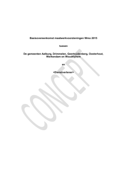 Basisovereenkomst maatwerkvoorzieningen Wmo 2015 tussen De