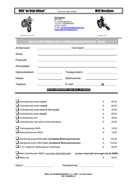 Mutatieformulier Ledenadministratie 2016 - Neerijnen